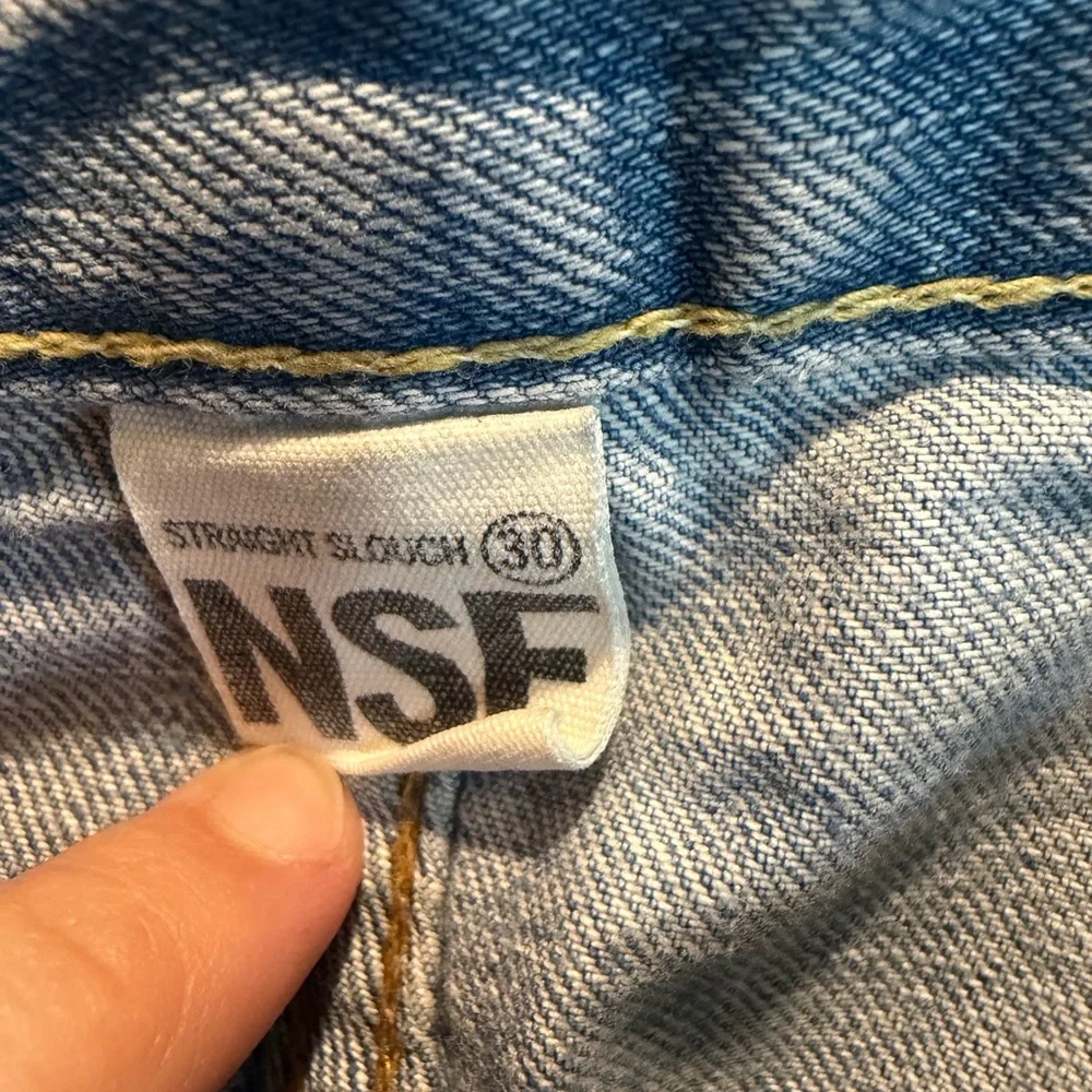 NSF Faded Blue Paint-Splatter Straight Jeans - Picture 2 of 3